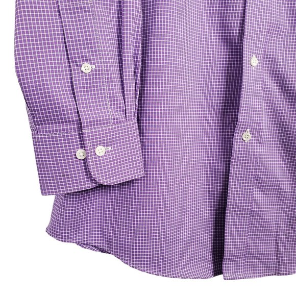 LRL Ralph Lauren Mens Size 16.5 32/33 Shirt Slim Fit Non-Iron 100% Cotton Purple - Picture 5 of 8